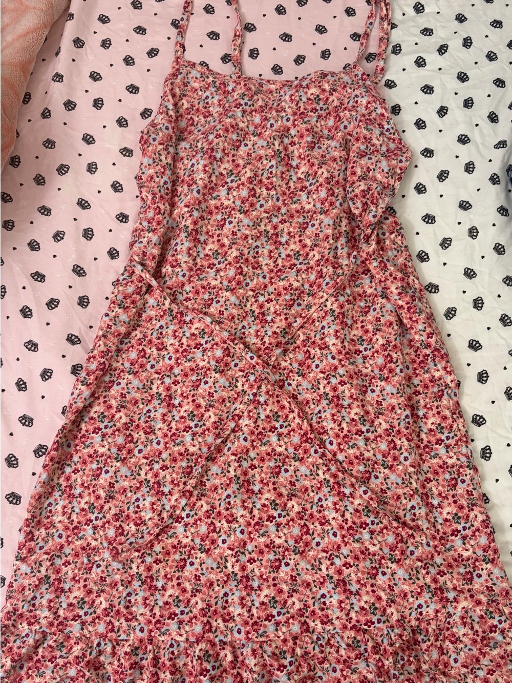 Floral Pink Spaghetti-Strap Sundress